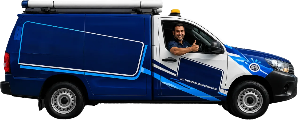 Our drain service van out on a Dawes Point job