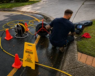 Plumber inspecting a blocked drain in Dawes Point