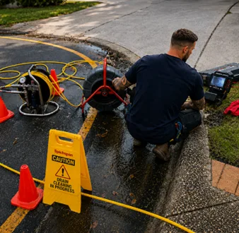 Repairing a burst drain pipe at a Dawes Point home